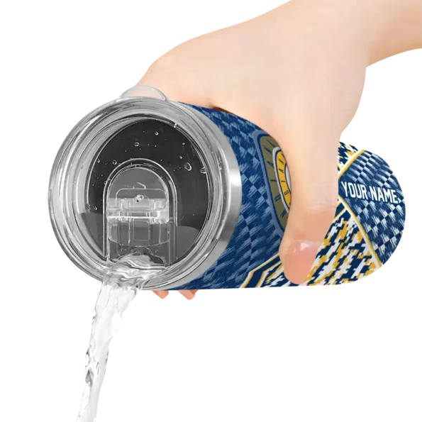 personalized indiana pacers monogram burst blue white skinny tumbler latest model.webp