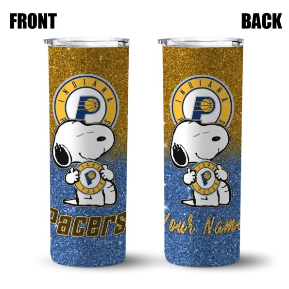 personalized indiana pacers snoopy attitude blue skinny tumbler fashion forward.webp