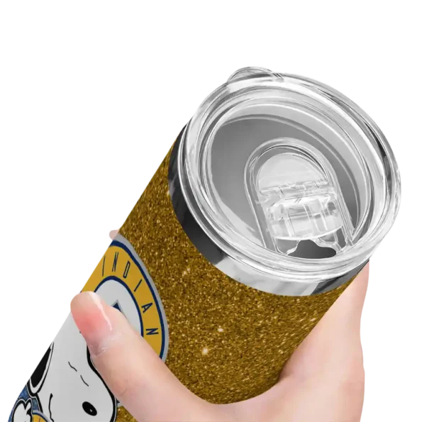 personalized indiana pacers snoopy attitude blue skinny tumbler high quality.webp