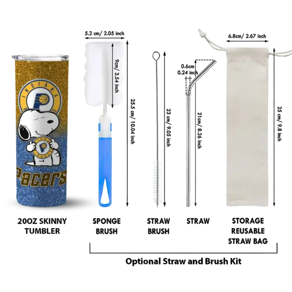 personalized indiana pacers snoopy attitude blue skinny tumbler new arrival.webp