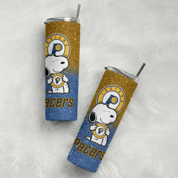 personalized indiana pacers snoopy attitude blue skinny tumbler top rated.webp