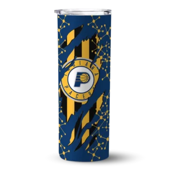 personalized indiana pacers star pop blue black skinny tumbler best selling 1.webp