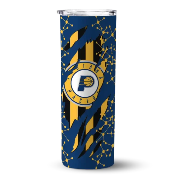 personalized indiana pacers star pop blue black skinny tumbler best selling 1.webp
