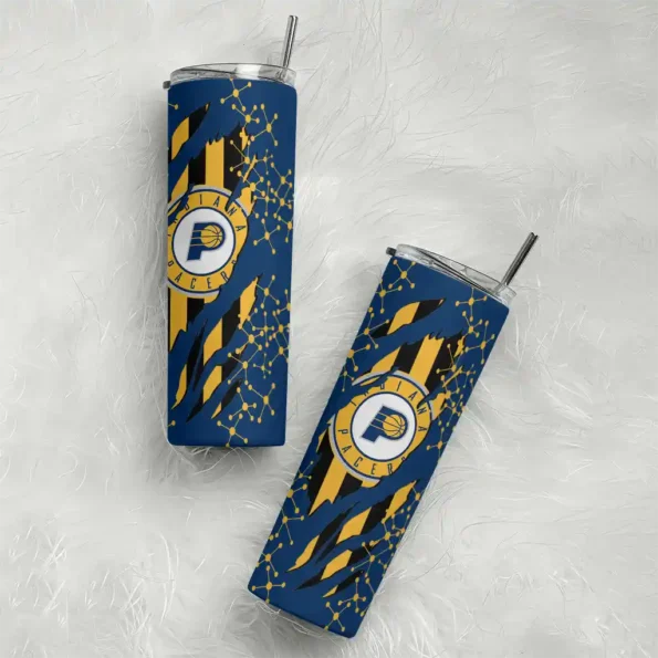 personalized indiana pacers star pop blue black skinny tumbler top rated.webp