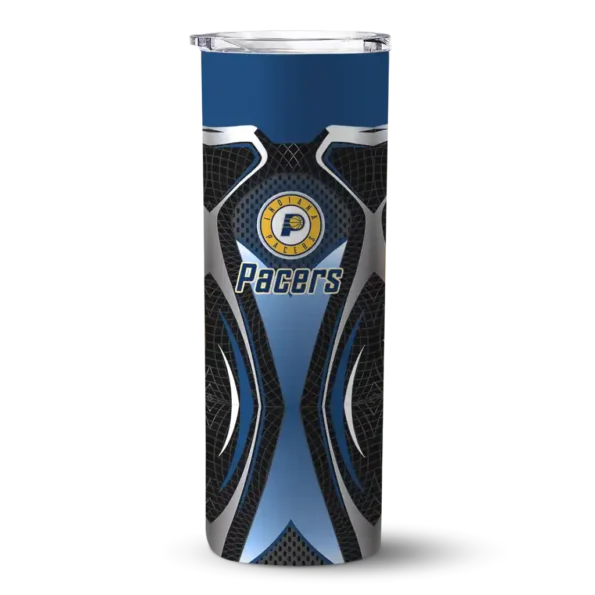 personalized indiana pacers superman emblem blue black skinny tumbler best selling 1.webp