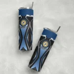 personalized indiana pacers superman emblem blue black skinny tumbler best selling 1.webp