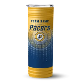 personalized indiana pacers swirl texture blue skinny tumbler best selling 1.webp