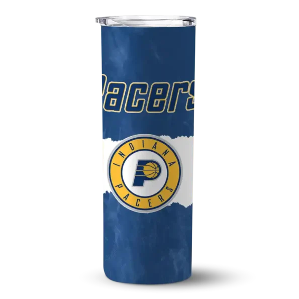personalized indiana pacers torn band blue white skinny tumbler best selling 1.webp