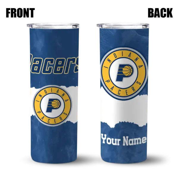 personalized indiana pacers torn band blue white skinny tumbler fashion forward.webp