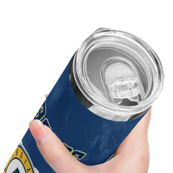 personalized indiana pacers torn band blue white skinny tumbler high quality.webp