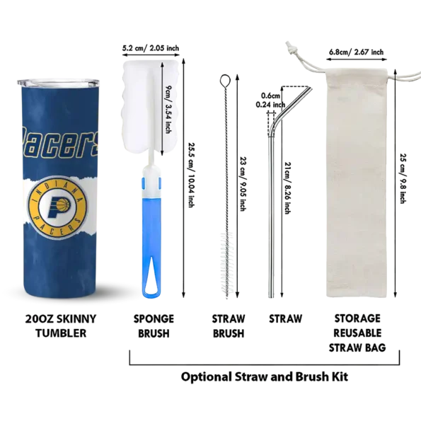 personalized indiana pacers torn band blue white skinny tumbler new arrival.webp