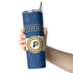 personalized indiana pacers torn band blue white skinny tumbler best selling 1.webp