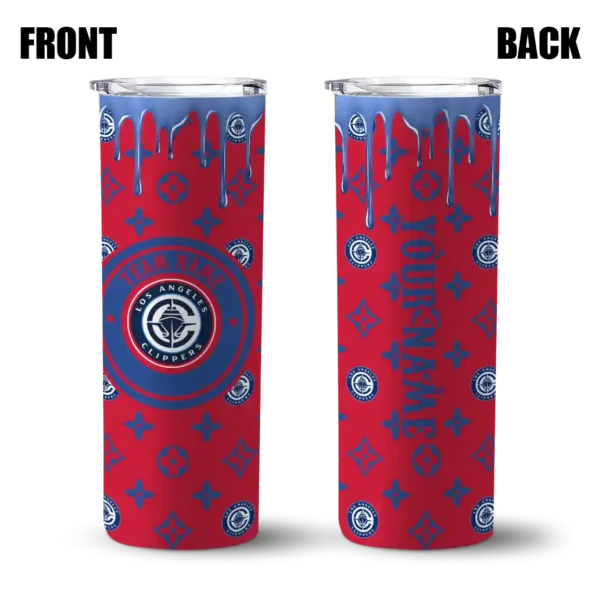 personalized los angeles clippers camo streak red skinny tumbler fashion forward.webp