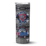 personalized los angeles clippers chevron v red gray skinny tumbler best selling 1.webp