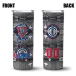 personalized los angeles clippers chevron v red gray skinny tumbler best selling 1.webp