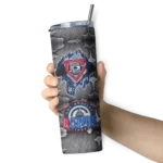 personalized los angeles clippers chevron v red gray skinny tumbler best selling 1.webp