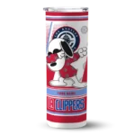 personalized los angeles clippers snoopy dog red white skinny tumbler best selling 1.webp