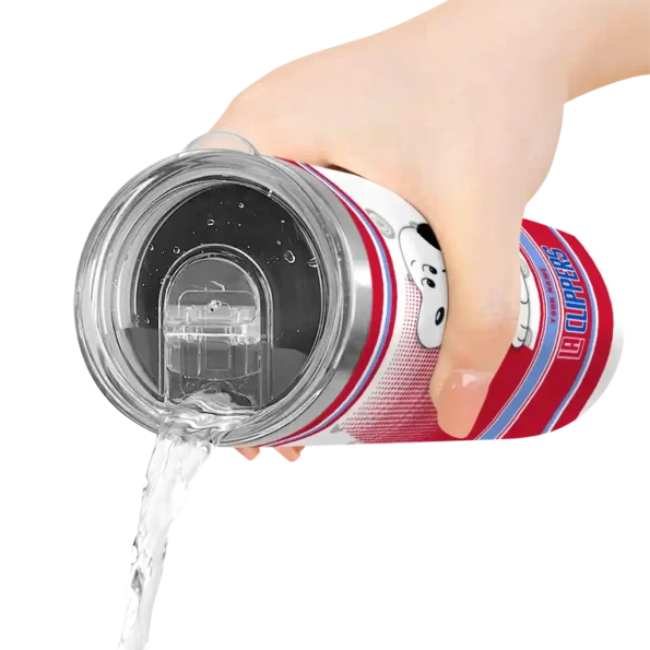personalized los angeles clippers snoopy dog red white skinny tumbler latest model.webp