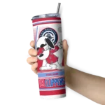 personalized los angeles clippers snoopy dog red white skinny tumbler best selling 1.webp