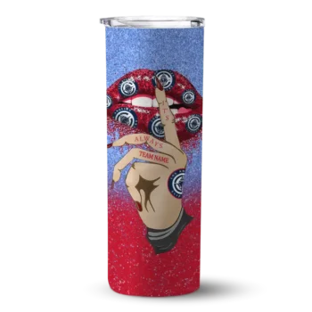 personalized los angeles clippers sparkle lips red skinny tumbler best selling 1.webp