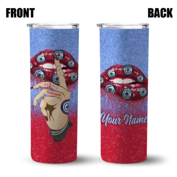 personalized los angeles clippers sparkle lips red skinny tumbler fashion forward.webp