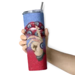 personalized los angeles clippers sparkle lips red skinny tumbler best selling 1.webp