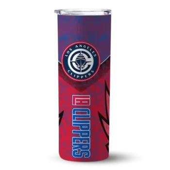 personalized los angeles clippers spiral burst print red skinny tumbler best selling 1.webp
