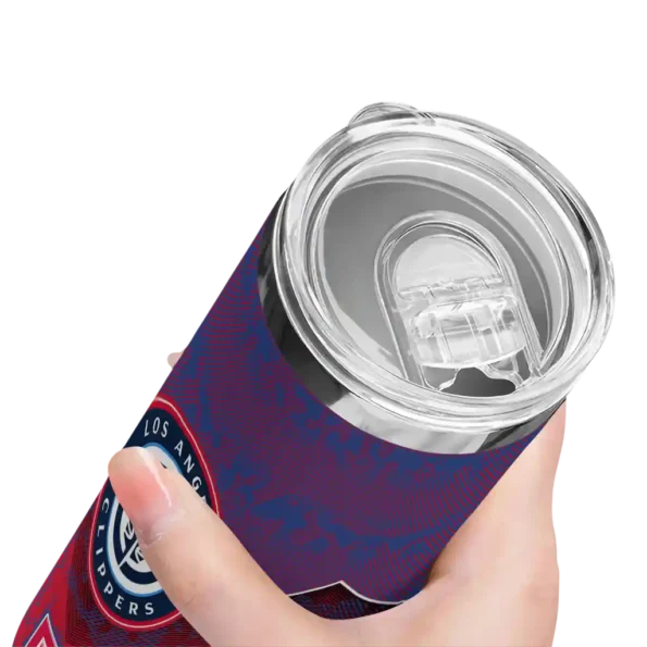personalized los angeles clippers spiral burst print red skinny tumbler high quality.webp