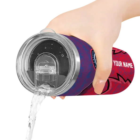 personalized los angeles clippers spiral burst print red skinny tumbler latest model.webp