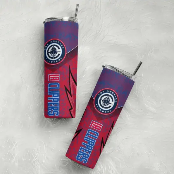 personalized los angeles clippers spiral burst print red skinny tumbler top rated.webp