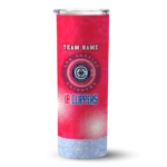 personalized los angeles clippers starburst tiles red skinny tumbler best selling 1.webp
