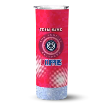 personalized los angeles clippers starburst tiles red skinny tumbler best selling 1.webp