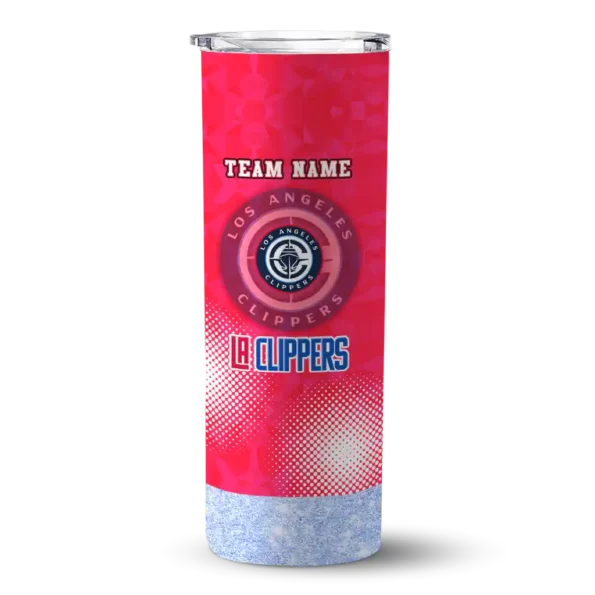 personalized los angeles clippers starburst tiles red skinny tumbler best selling 1.webp