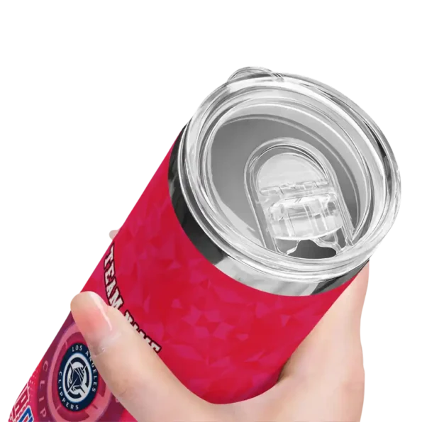 personalized los angeles clippers starburst tiles red skinny tumbler high quality.webp