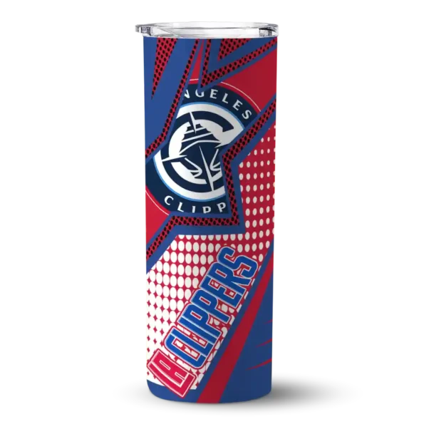 personalized los angeles clippers web stripes red white skinny tumbler best selling 1.webp