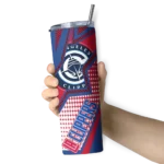 personalized los angeles clippers web stripes red white skinny tumbler best selling 1.webp