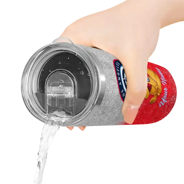 personalized los angeles clippers winnie the pooh red gray skinny tumbler latest model.webp