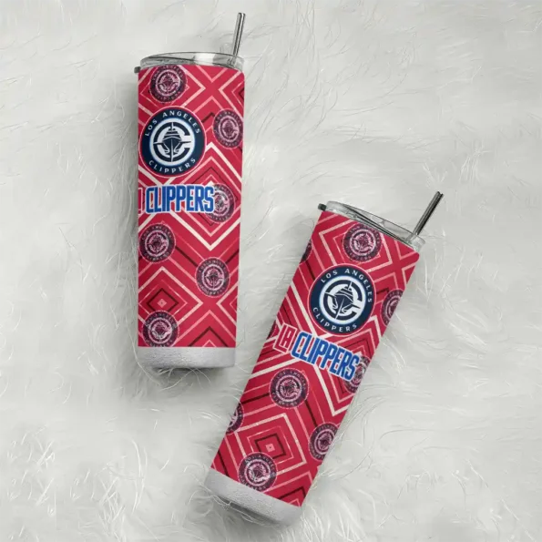 personalized los angeles clippers zipper leopard red skinny tumbler top rated.webp
