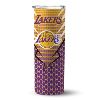 personalized los angeles lakers chevron stripes purple skinny tumbler best selling 1.webp