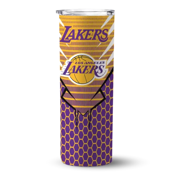 personalized los angeles lakers chevron stripes purple skinny tumbler best selling 1.webp