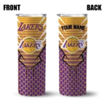 personalized los angeles lakers chevron stripes purple skinny tumbler best selling 1.webp