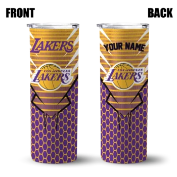 personalized los angeles lakers chevron stripes purple skinny tumbler fashion forward.webp