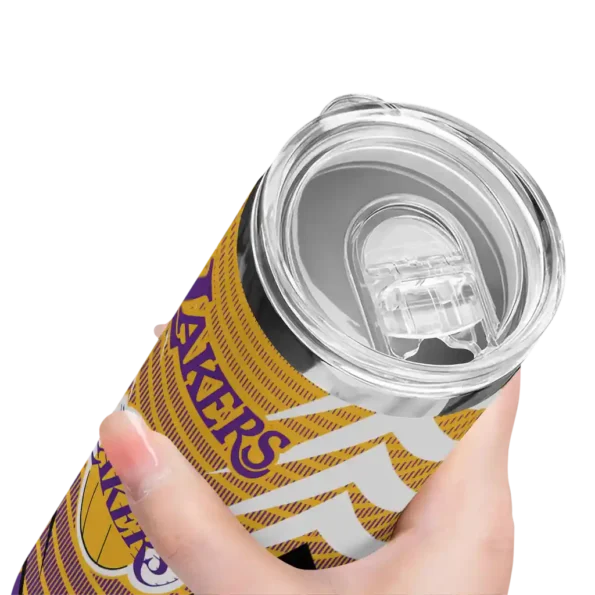 personalized los angeles lakers chevron stripes purple skinny tumbler high quality.webp