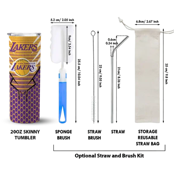 personalized los angeles lakers chevron stripes purple skinny tumbler new arrival.webp