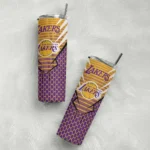 personalized los angeles lakers chevron stripes purple skinny tumbler best selling 1.webp