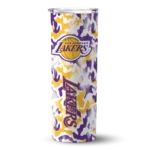 personalized los angeles lakers claw marks purple white skinny tumbler best selling 1.webp