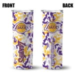personalized los angeles lakers claw marks purple white skinny tumbler best selling 1.webp