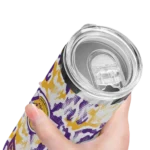 personalized los angeles lakers claw marks purple white skinny tumbler best selling 1.webp