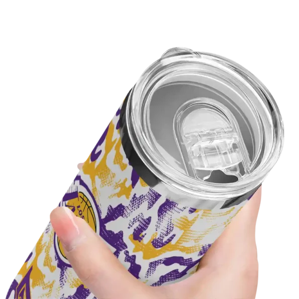 personalized los angeles lakers claw marks purple white skinny tumbler high quality.webp