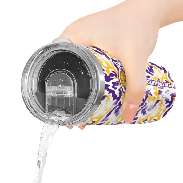 personalized los angeles lakers claw marks purple white skinny tumbler latest model.webp